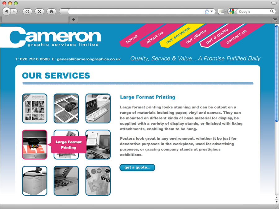 Cameron Graphic Services - our services
