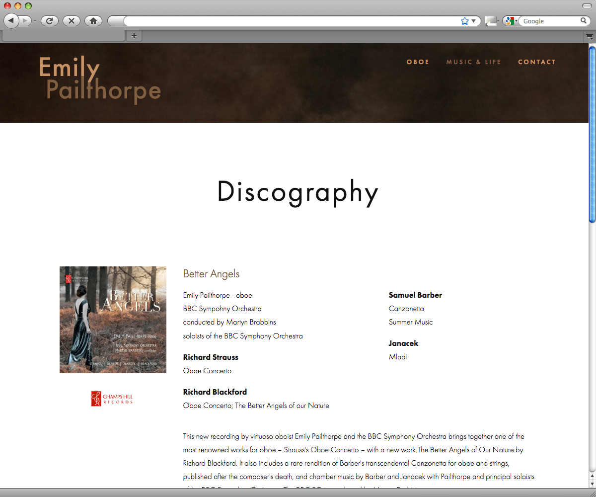 Emily Pailthorpe - discography page