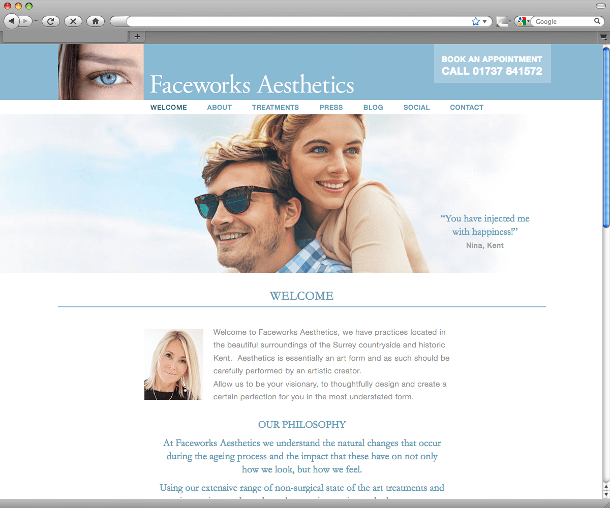Faceworks Aesthetics - home page