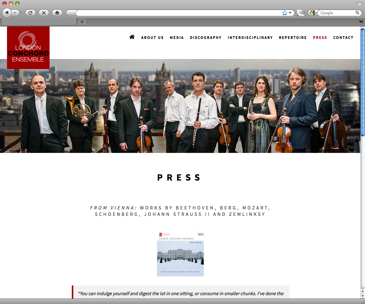 London Conchord Ensemble - press page