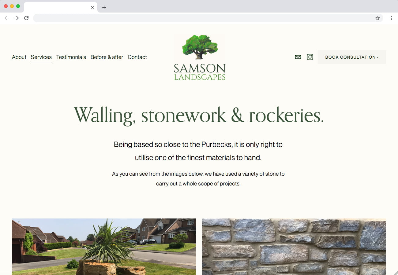 Samson Landscapes - walling stonework & rockeries