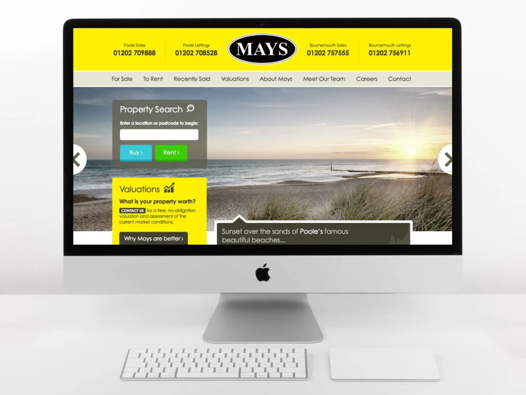 Mays Estate Agents Neon Web Design Bournemouth and Poole