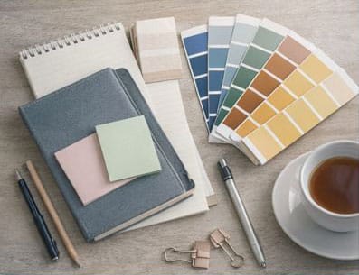 Colour palette swatches used in professional web design