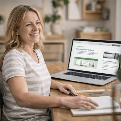 Small business owner confident in accessible website design