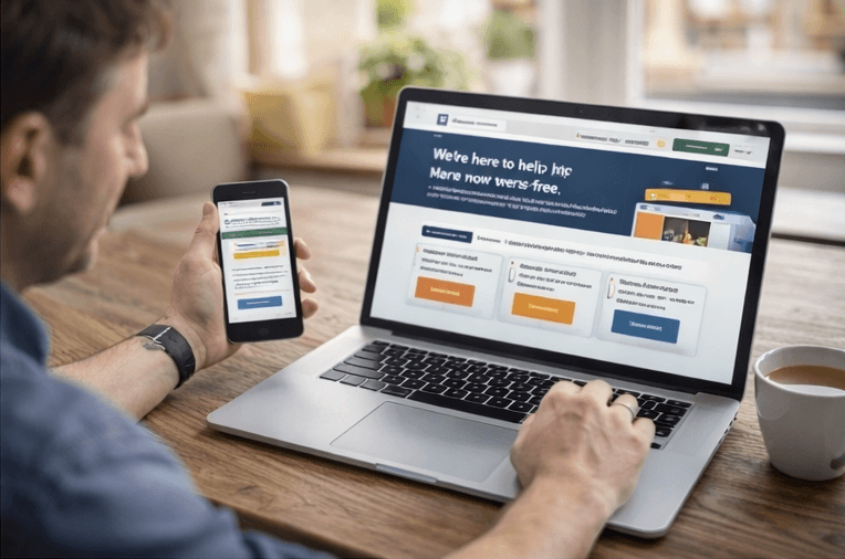 Accessible website viewed across different devices